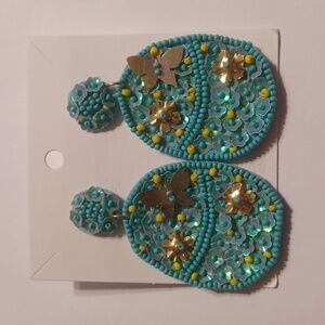 Beaded Easter Egg Earrings